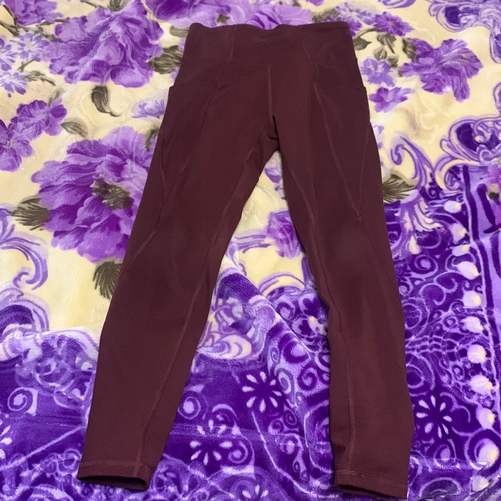 maroon Infinity yoga pants